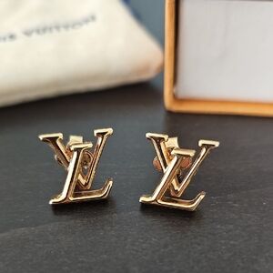 Louis Vuitton Gold Logo Earrings